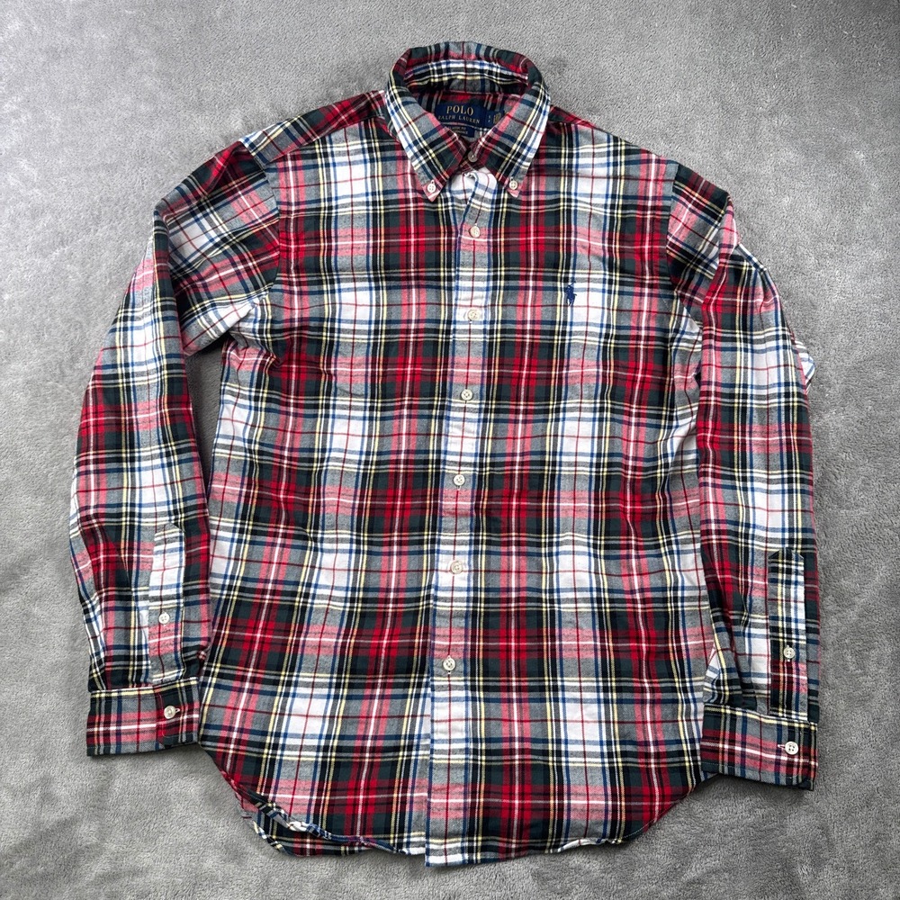 Polo Ralph Lauren Flannel Shirt Men S Red Plaid Classic Fit Performance